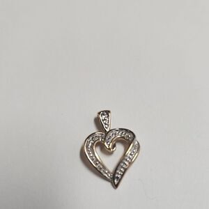 Vintage Samuel Aaron SIGNED THL 10k Solid Yellow Gold Heart Shaped Pendant 1.45g